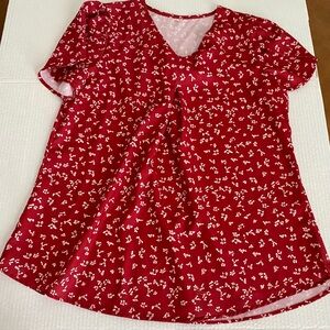 Floral Red Women's Top